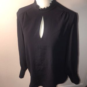 DREW NWT dark blue long sleeved blouse S